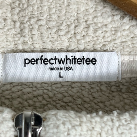 Perfectwhitetee tyra fleece 1/4 zip sweatshirt Size Large In Sugar 100% Cotton - Picture 10 of 14